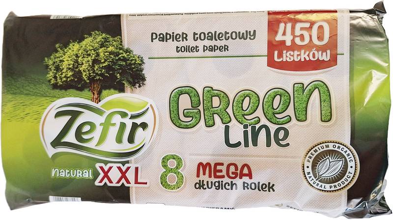 Zefir Green Line XXL – recyklovatelný toaletní papír | 8 rolí, délka role 40m
